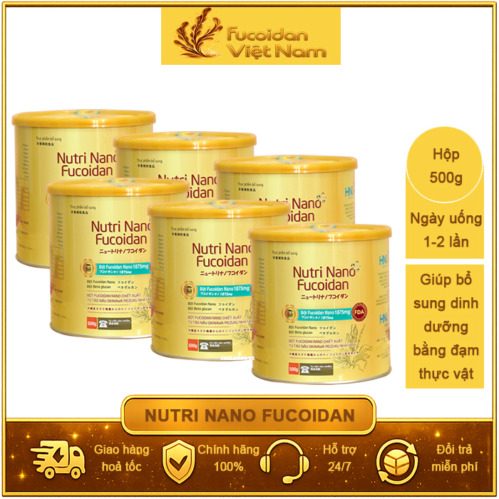 Combo 6 Hộp Thực Dưỡng Miễn Dịch Nutri Nano Fucoidan. Mỗi Hộp 500g