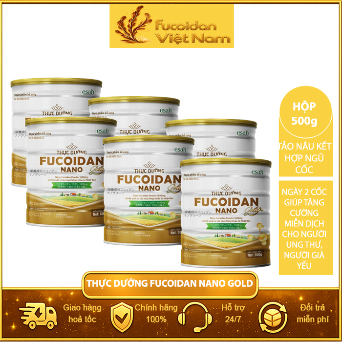 Combo 6 Hộp Thực dưỡng Fucoidan Nano Gold. Mỗi Hộp 500g